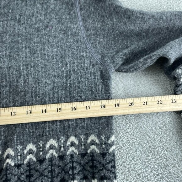 Northcrest Gray Fair Isle Lambswool/Nylon Zip-Up Cardigan Sweater M Womens 5922 - Picture 5 of 7